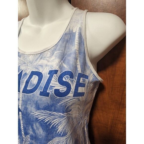 Women's Tank Top Paradise White and Blue Medium - Picture 6 of 10